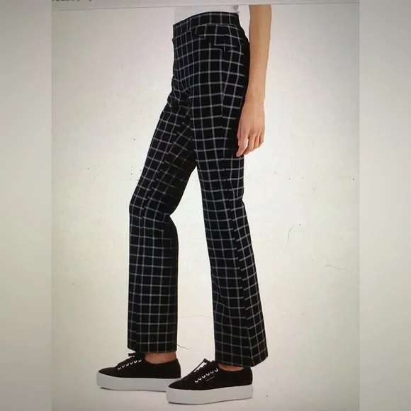 NWT Women’s Plaid Ponté-Knit Boot-Cut Pull-On Pants - Picture 3 of 16